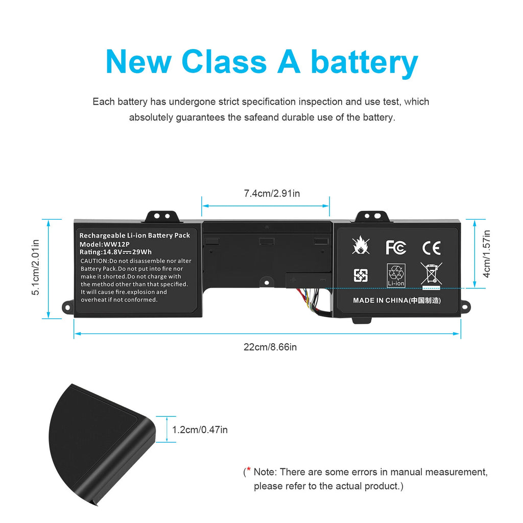 Replacement Battery WW12P For Dell Inspiron Duo 1090 Tablet PC TR2F1 JRYGD 29Wh