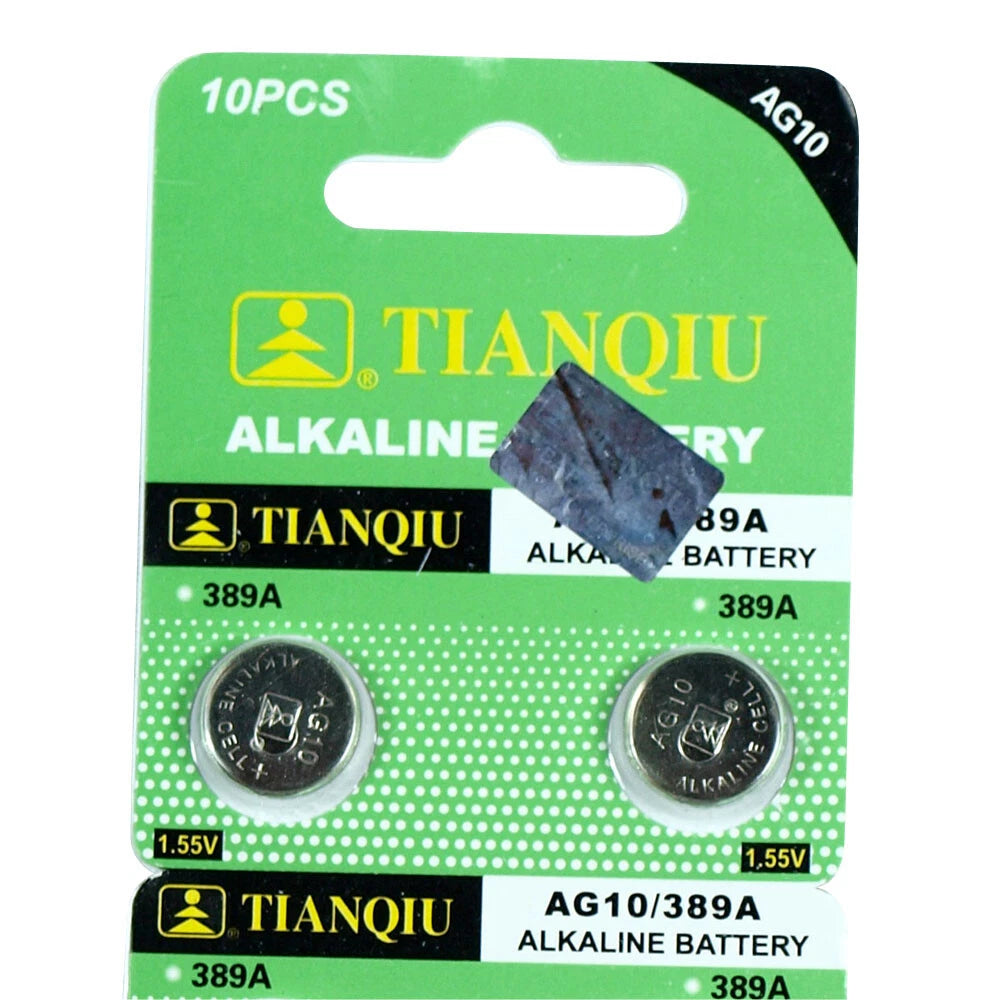 10 PCS LR1130 AG10 389 1.5V Alkaline Battery 0% Hg for Watch Lighter Remote