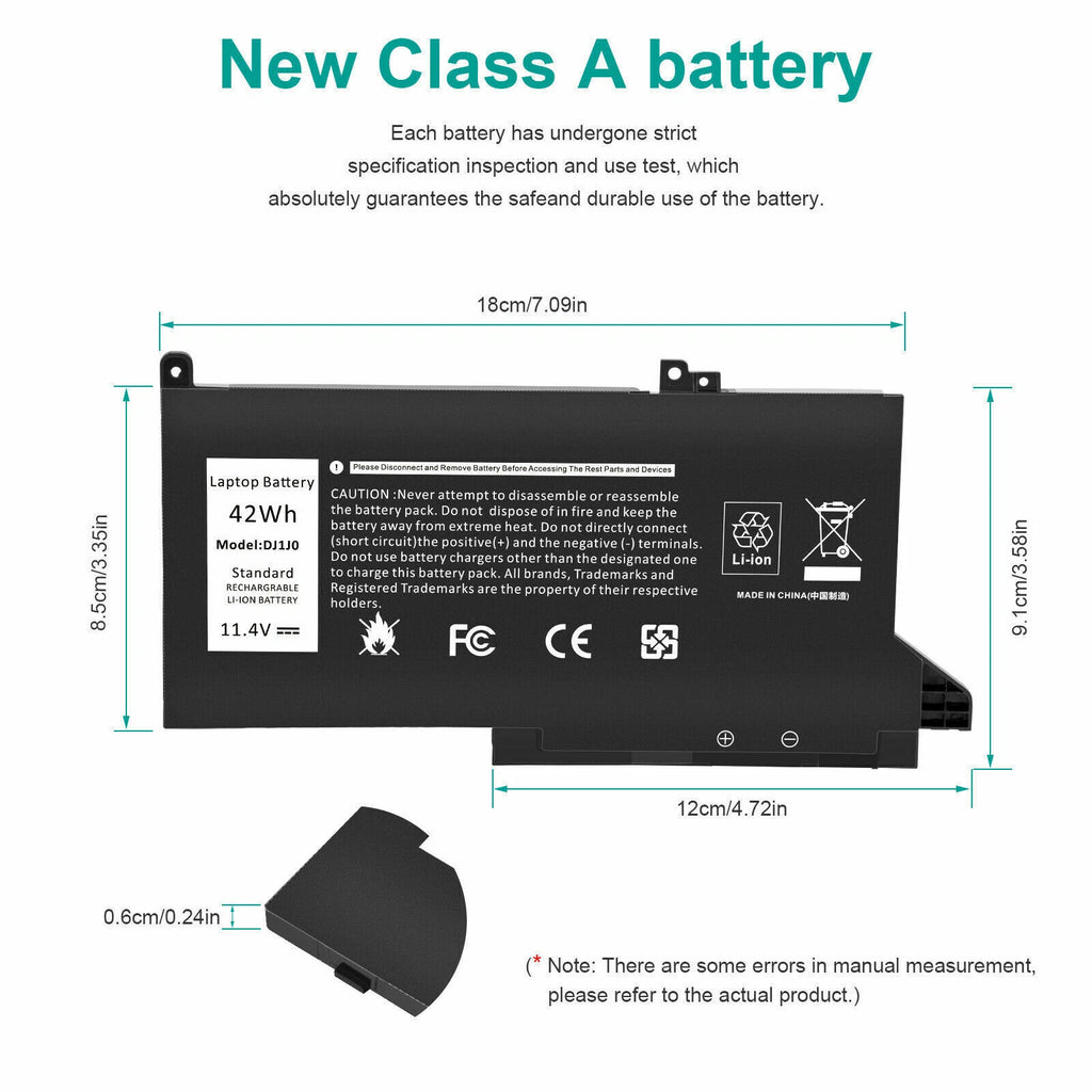 DJ1J0 Laptop Battery for Dell Latitude 12 7280 7290 13 7380 7390 14 7480 7490 US