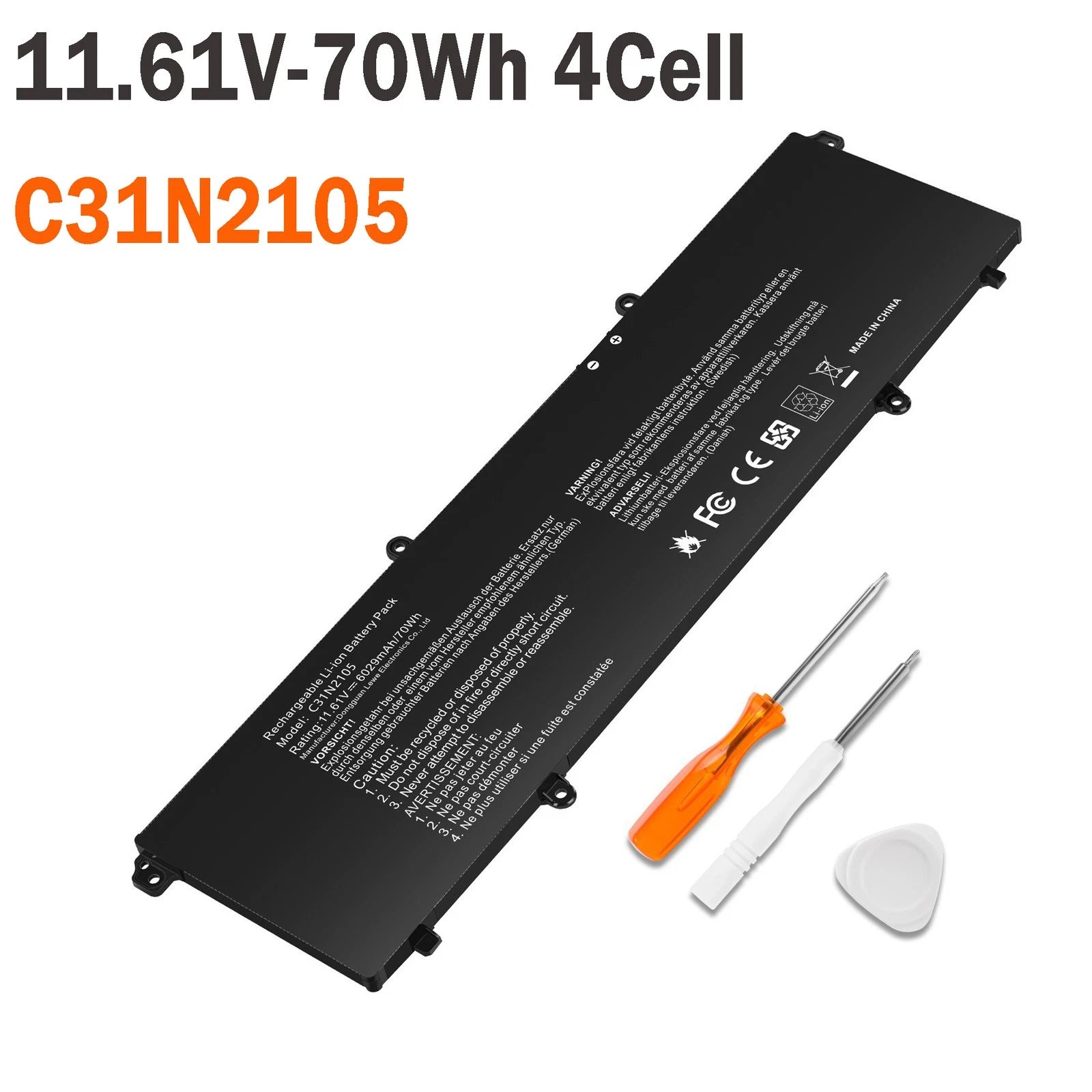 Replace C31N2105 Battery for ASUS VivoBook M1403QA M1503QA M3401QC K3502ZA 70Wh
