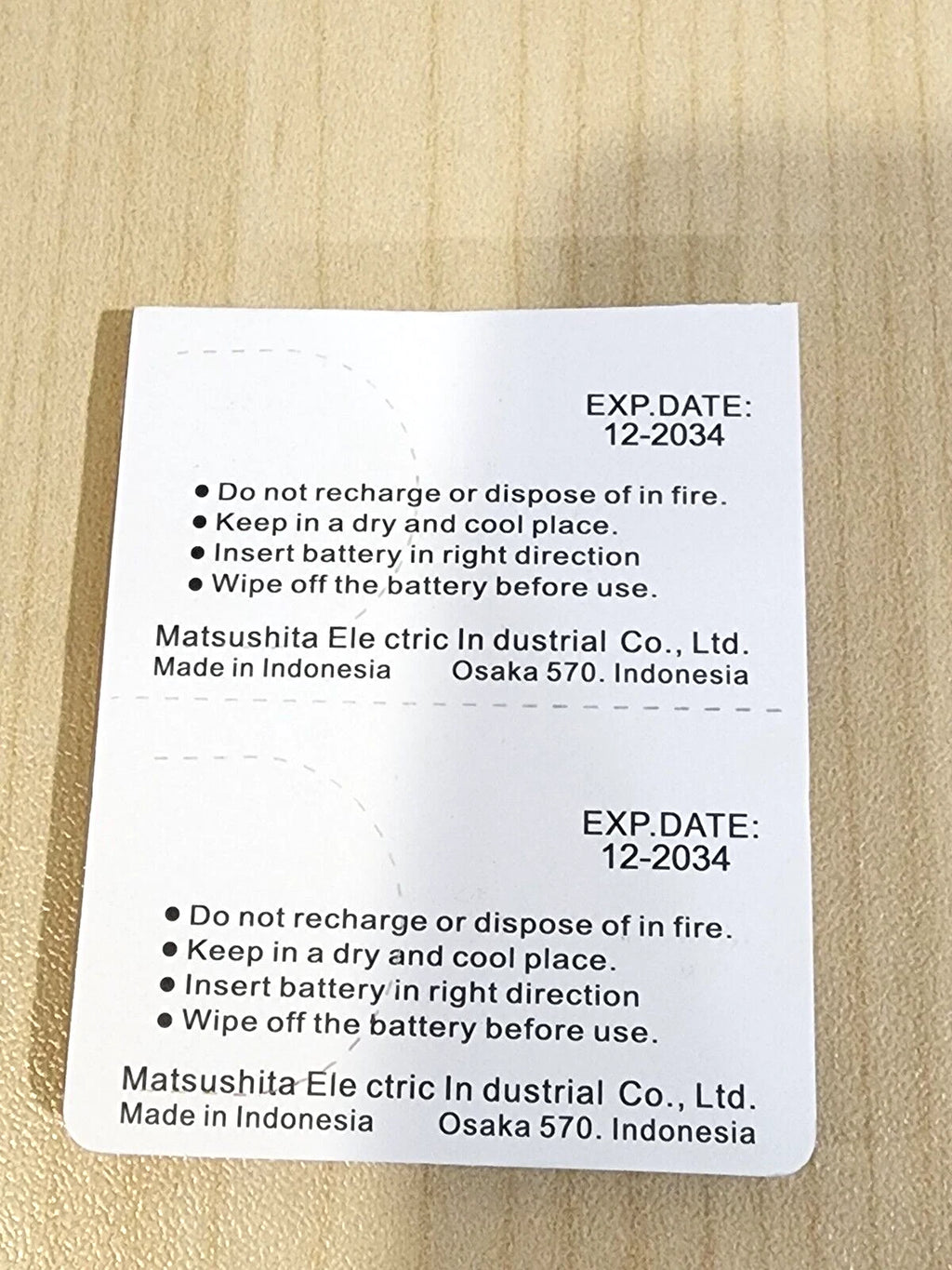 2 x CR1620 3V Lithium Battery Coin Cell ECR1620 DL1620 EXP. 12/2034