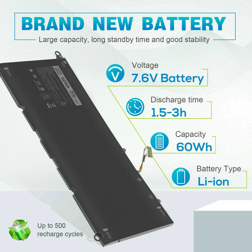 PW23Y Battery for Dell XPS 13 9360 Series 0RNP72 0TP1GT RNP72 TP1GT 60Wh 7.6V