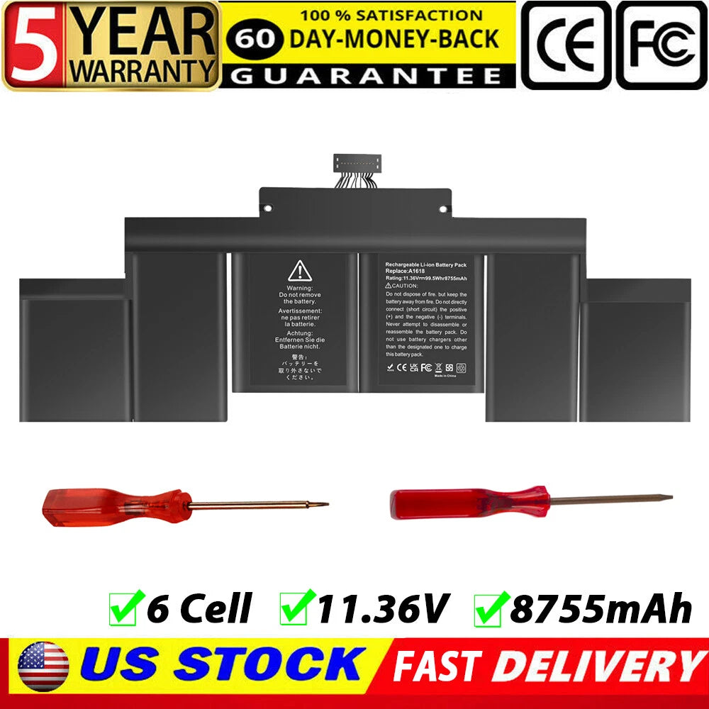 A1618 Battery for Apple MacBook Pro 15" Retina A1398 Mid 2015 +2 Screwdrives