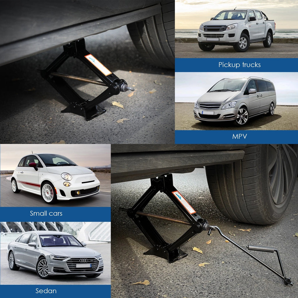 2.5 Ton Portable Scissor Jack Car Van Vehicles Stand Tire Wheel Lug Wrench Tool