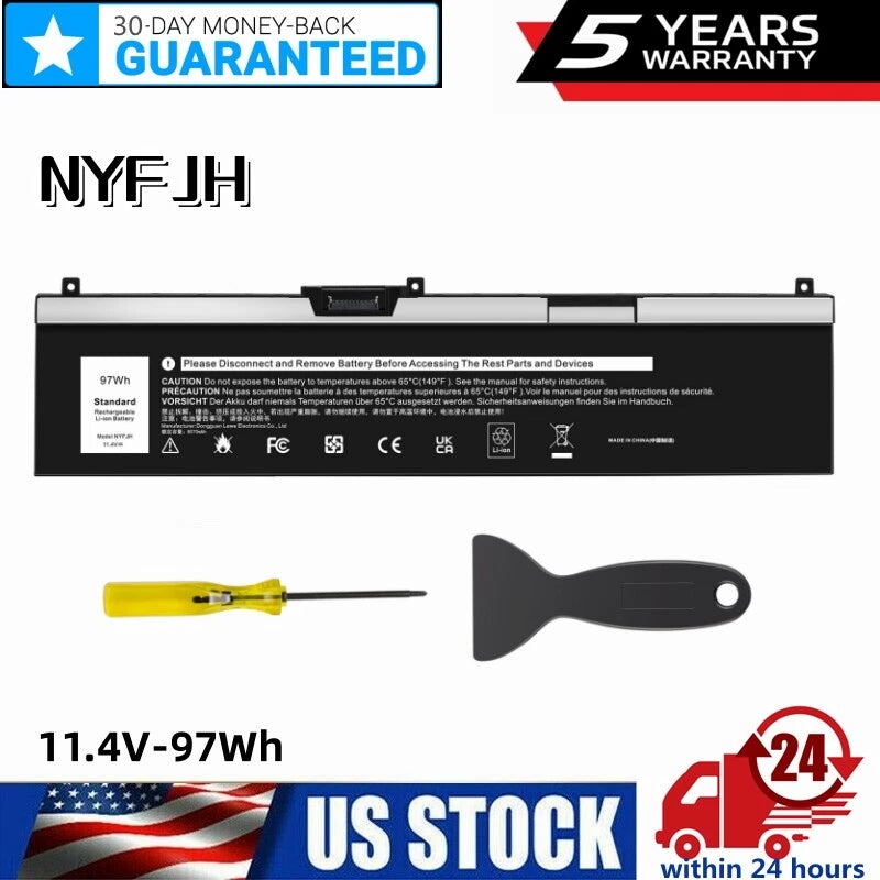 NYFJH Battery For Dell Precision 7330 7530 7540 7730 7740 P74F P34E 97Wh 11.4V