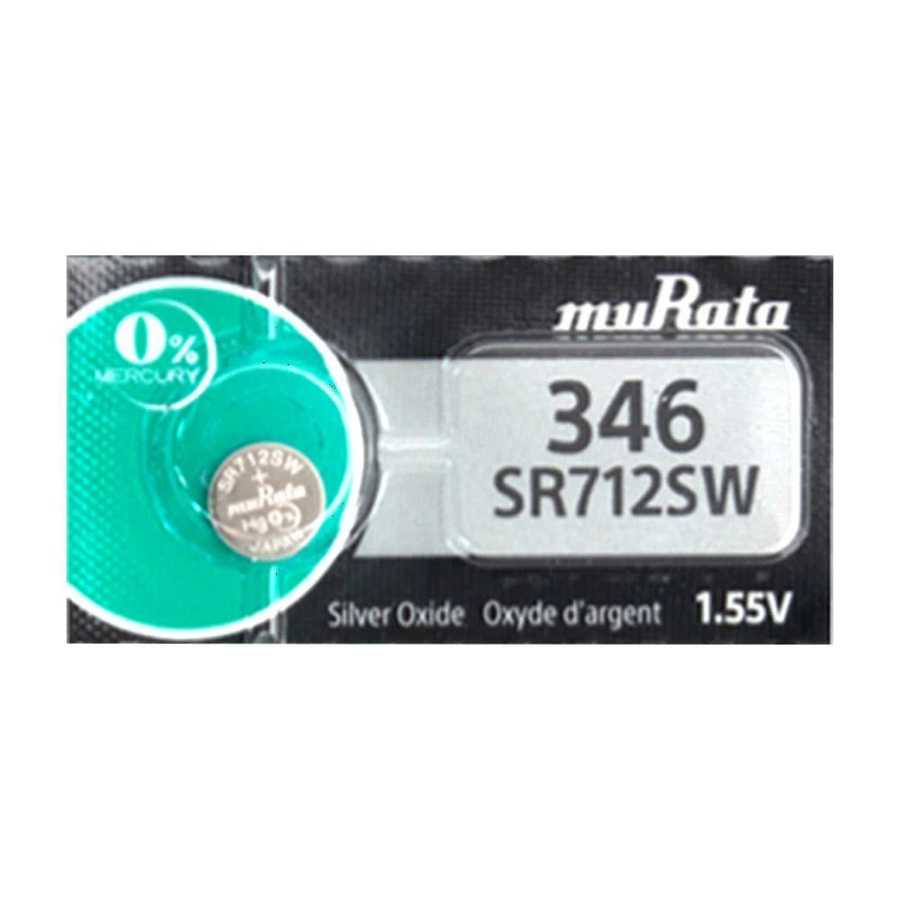 Murata 346 SR712SW 1.55V Silver Oxide 0% Hg Mercury Free Watch Battery 1 Battery