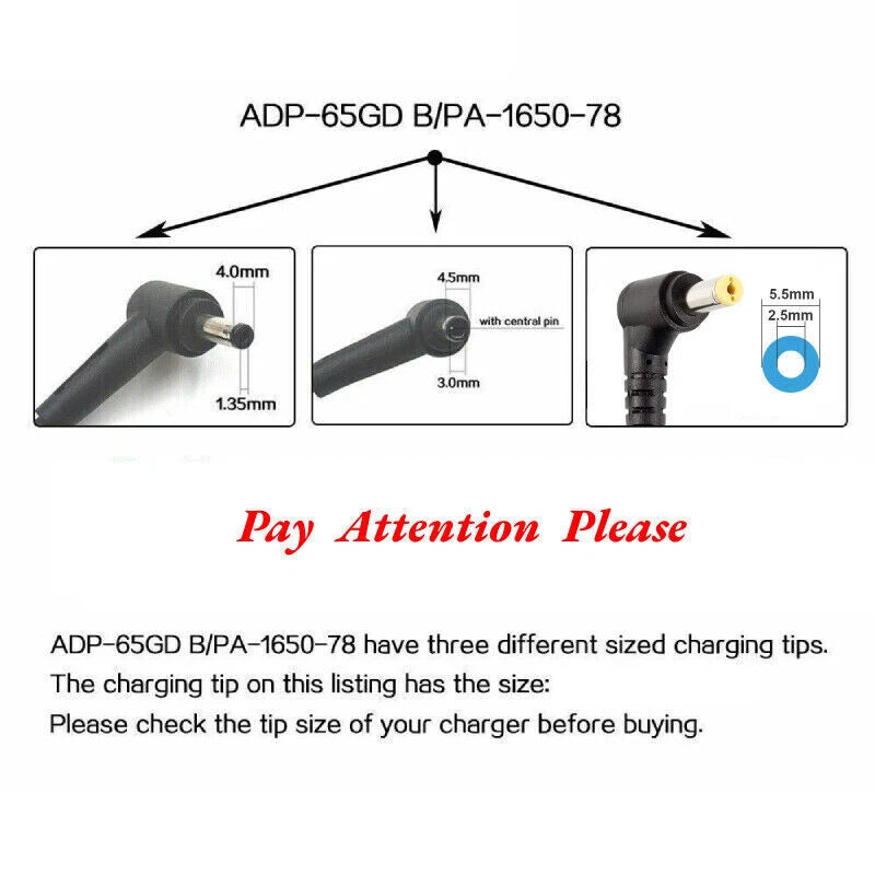 65W 19V 3.42A Charger for Asus Laptop AC Adapter Power Supply PA-1650-78 New