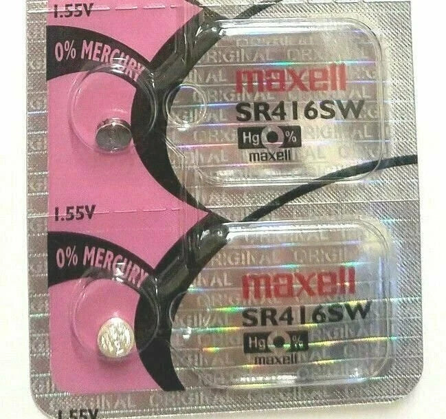 2 Maxell 337 SR416SW SR416 SILVER OXIDE watch battery