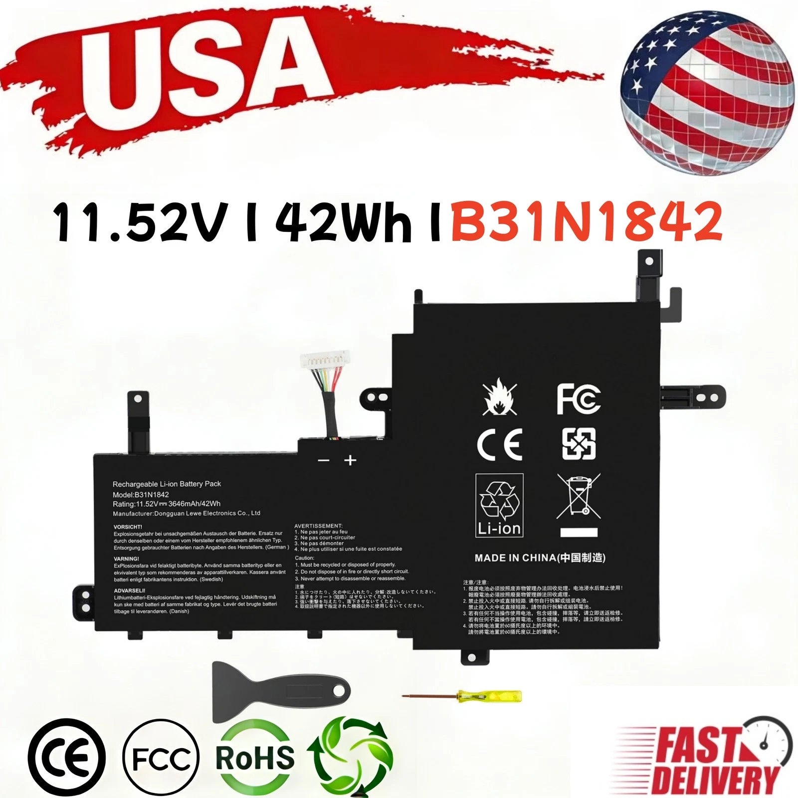 ?B31N1842 Battery For Asus VivoBook 15 X513 X531FA M513IA M513UA 0B200-03440000