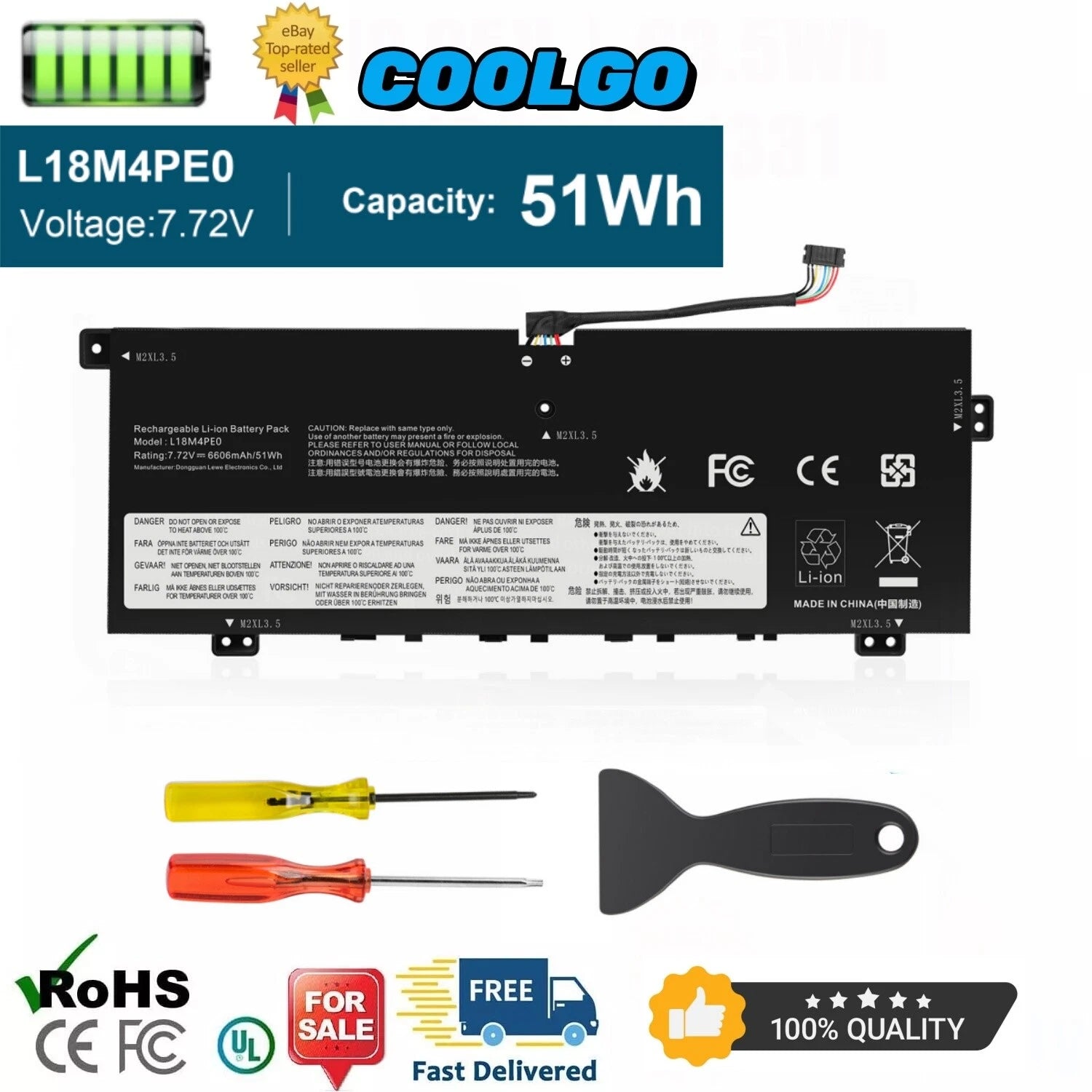 L18M4PE0 L18L4PE0 Battery For Lenovo Yoga C740-14IML 5B10W67296 5B10U40209 51Wh