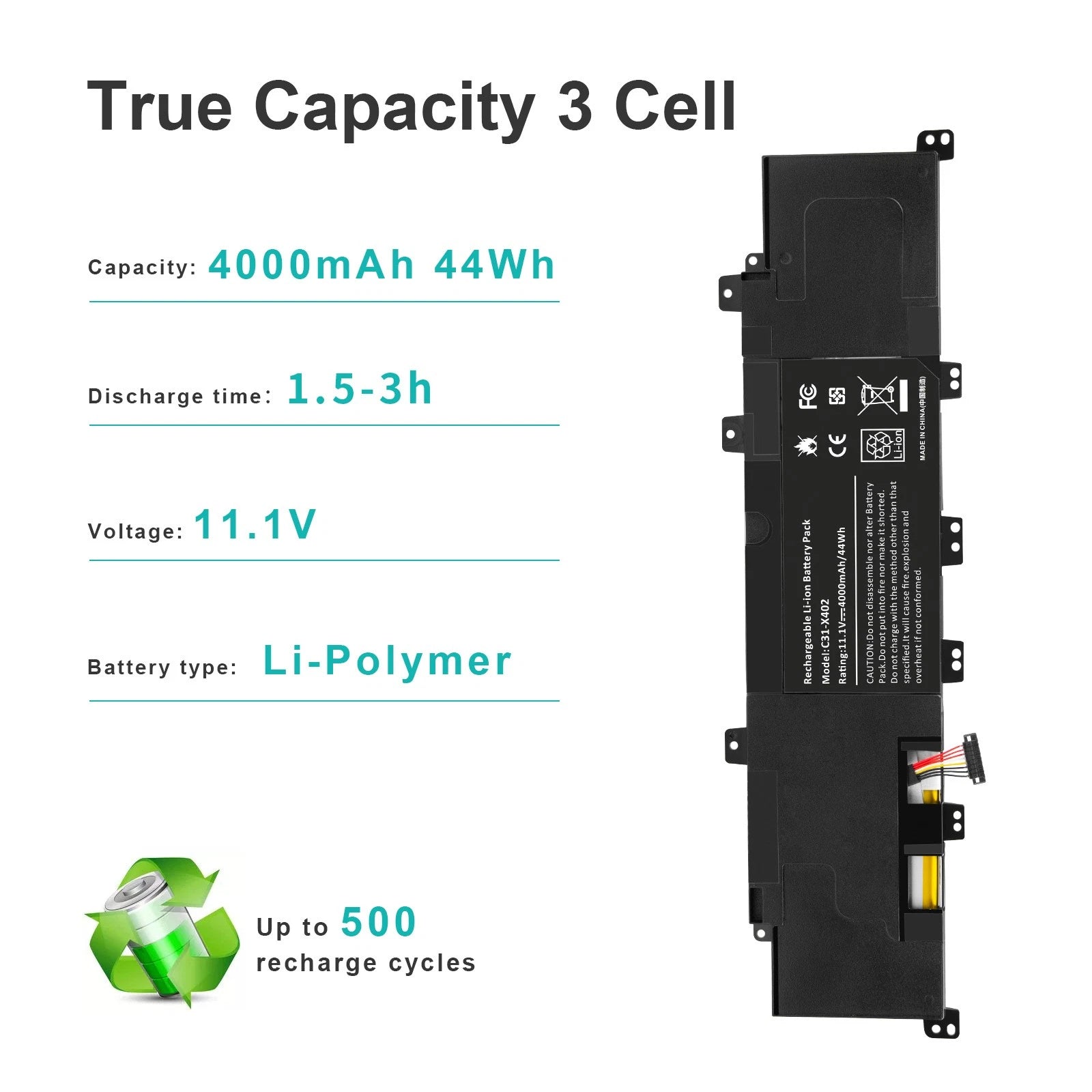 C31-X402 Battery For Asus VivoBook S300CA S300E S400CA Series S300CA-RS91T 44WH