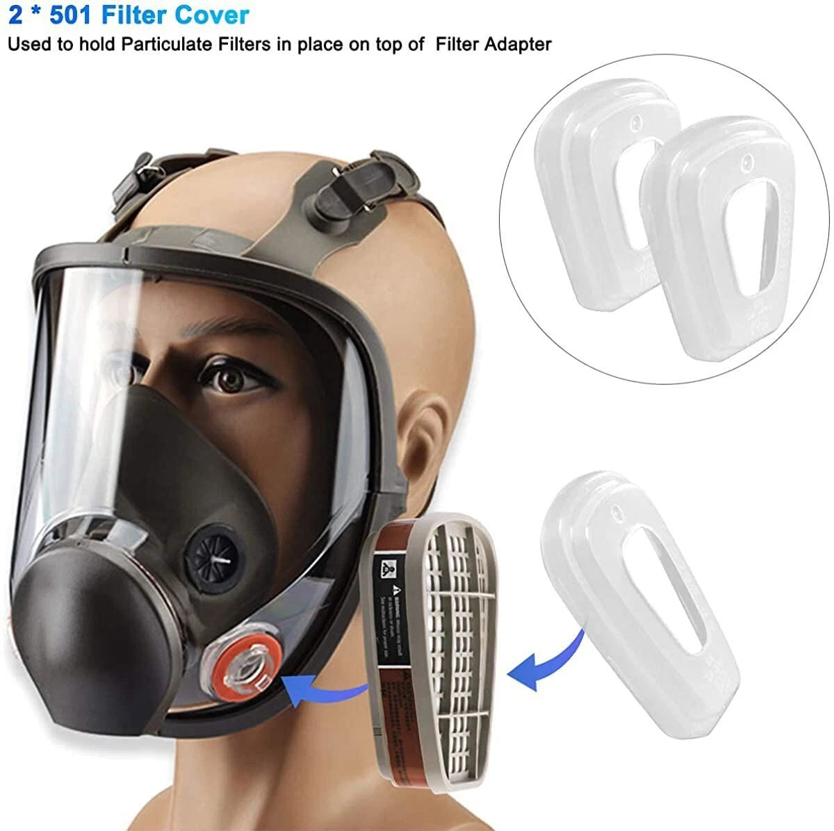 15 IN 1 Gas Mask Full Face Chemical Spraying Painting Respirator Vapour Safety