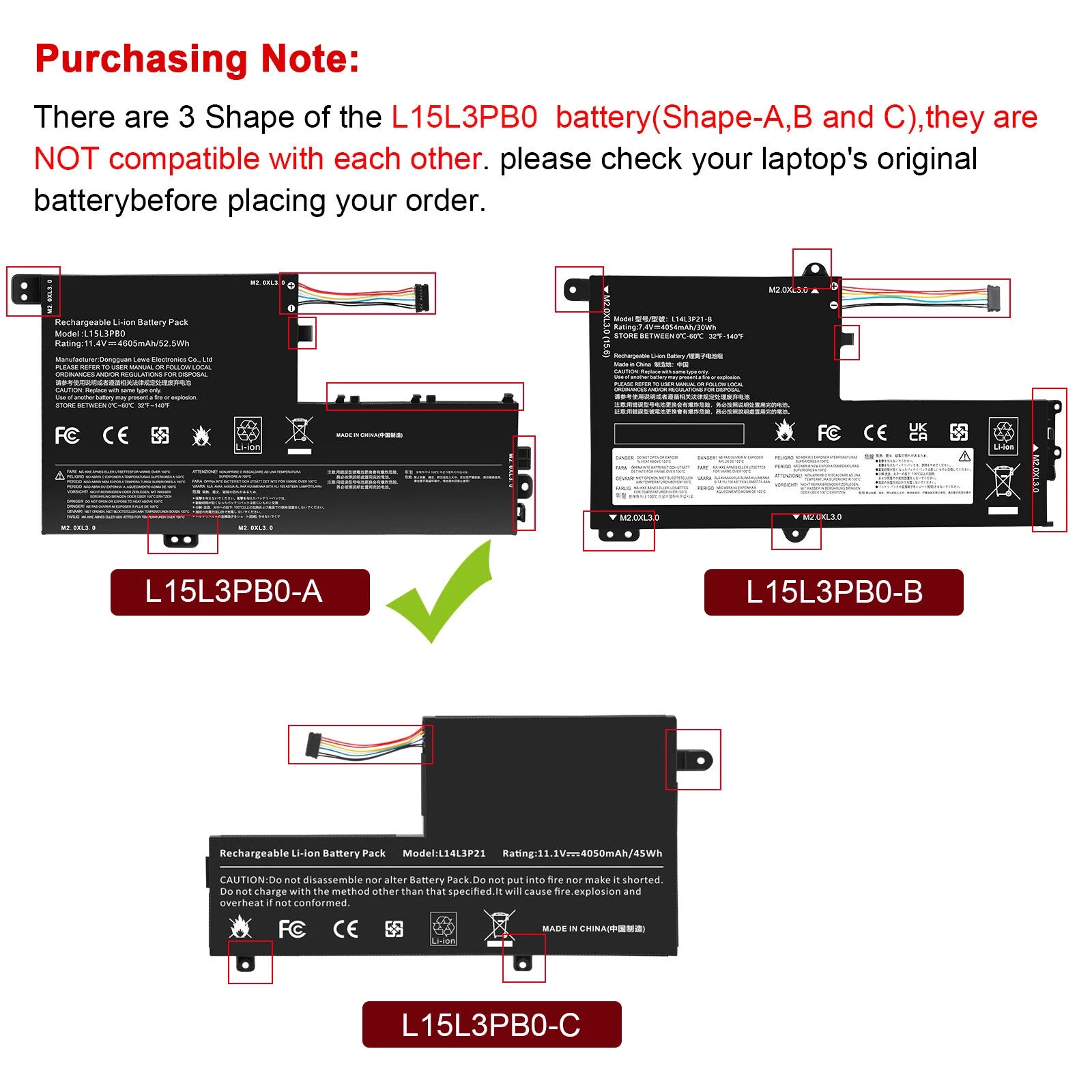 Replace L15L3PB0 Battery For Lenovo IdeaPad L15M3PB0 320S-15ABR 330S-15IKB 52.5W