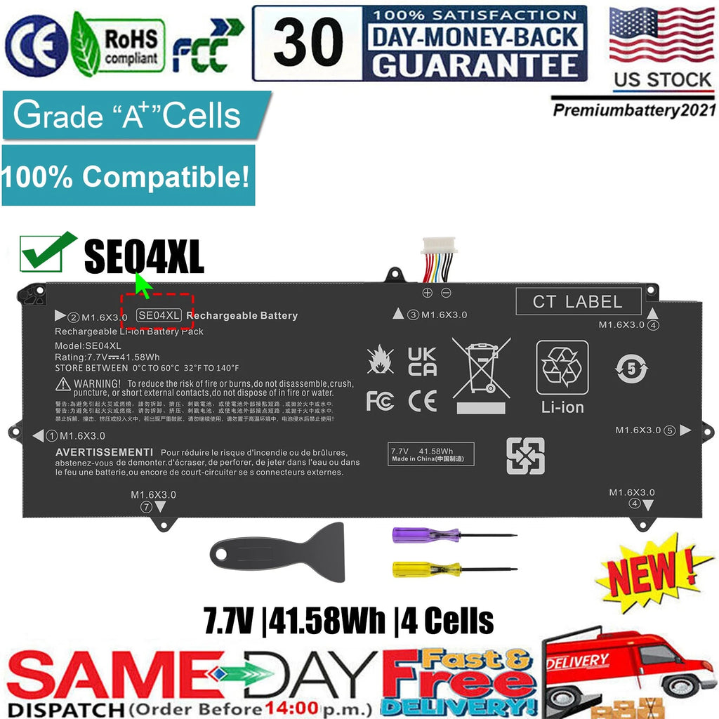 ?SE04XL Battery For HP Pro Tablet x2 612 G2 HSTNN-DB7Q 860708-855 860724-2C1 NEW
