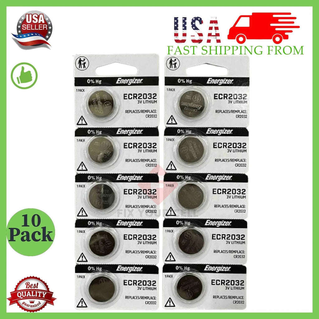 New 10 Pcs Fresh Energizer CR2032 3V Lithium Coin Cell Button Battery CR 2032