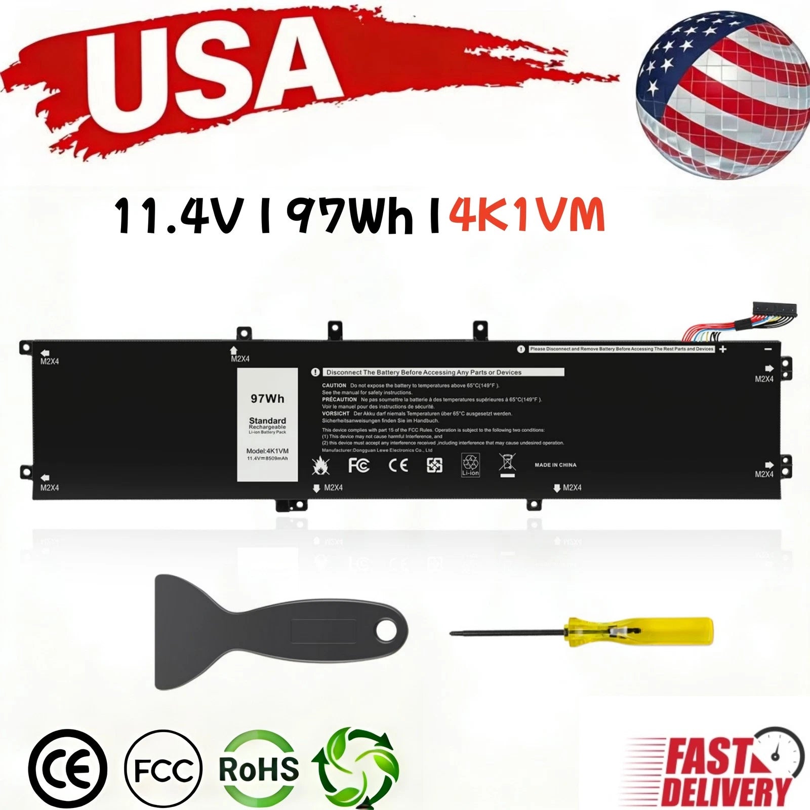 4K1VM W62W6 XYCW0 NYD3W NCC3D Battery For Dell G7 17 7700 97Wh 11.4V