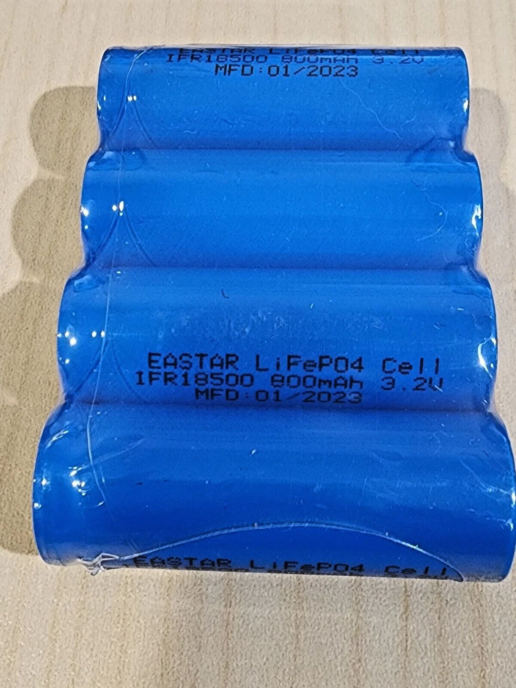 4 x IFR18500 3.2v LiFePO4 RECHARGEABLE BATTERY solar lights flat top MFG 01/2023