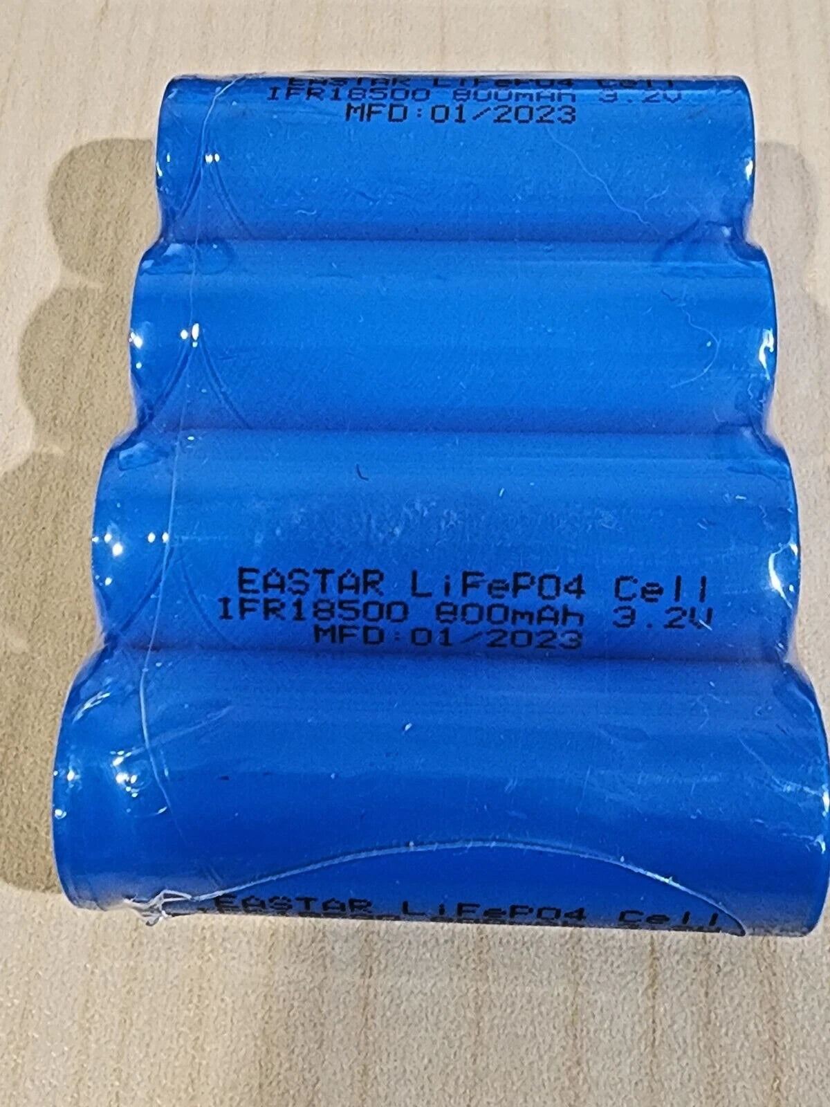 4 x IFR18500 3.2v LiFePO4 RECHARGEABLE BATTERY solar lights flat top MFG 01/2023