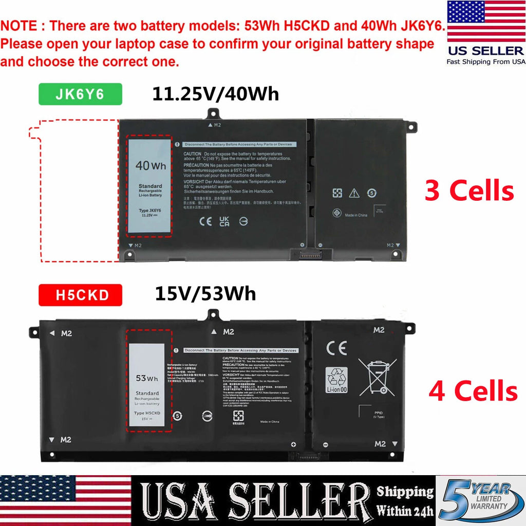 H5CKD JK6Y6 Battery For Inspiron 5300 5401 5408 Latitude 3410 3510 Vostro 5300