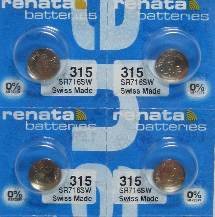 4 Pcs Renata 1.55V Button Cell Battery 315 SR716SW