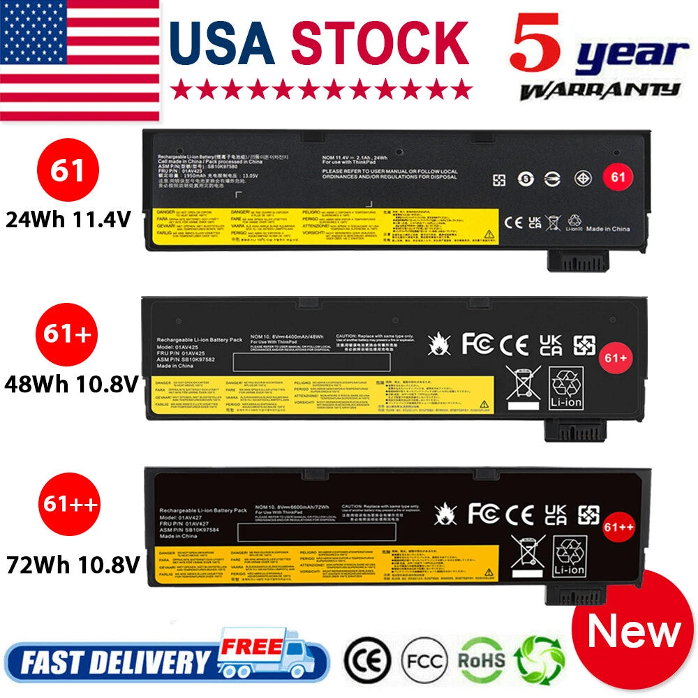 61++Battery For Lenovo Thinkpad T470 T480 T570 01AV425 01AV424 01AV423 P52S P51S
