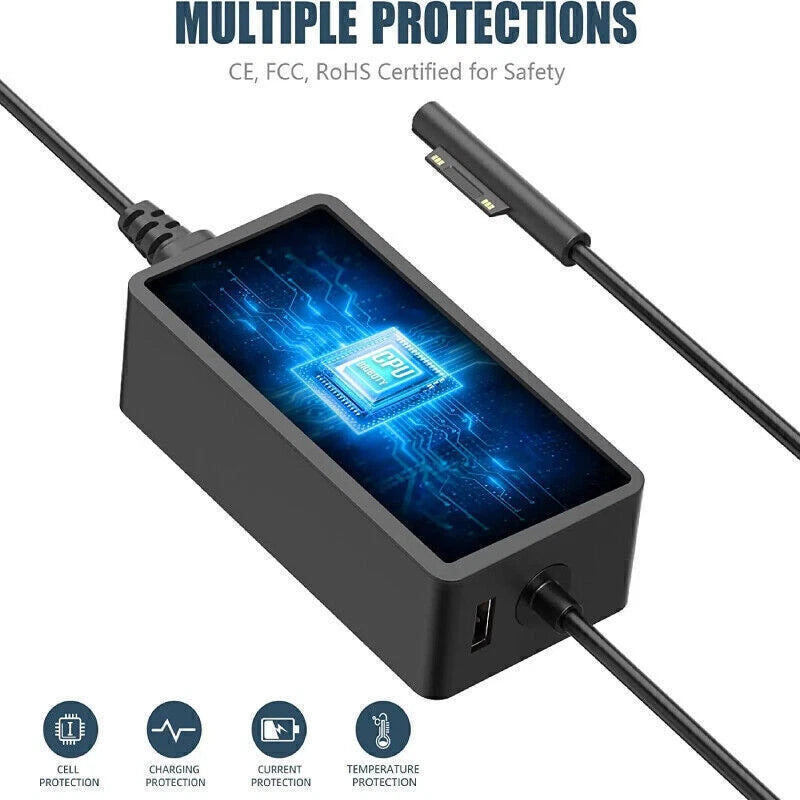 65W Pro Charger For Universal Microsoft Surface Pro 8 X 7 6 5 4 3 Surface Laptop