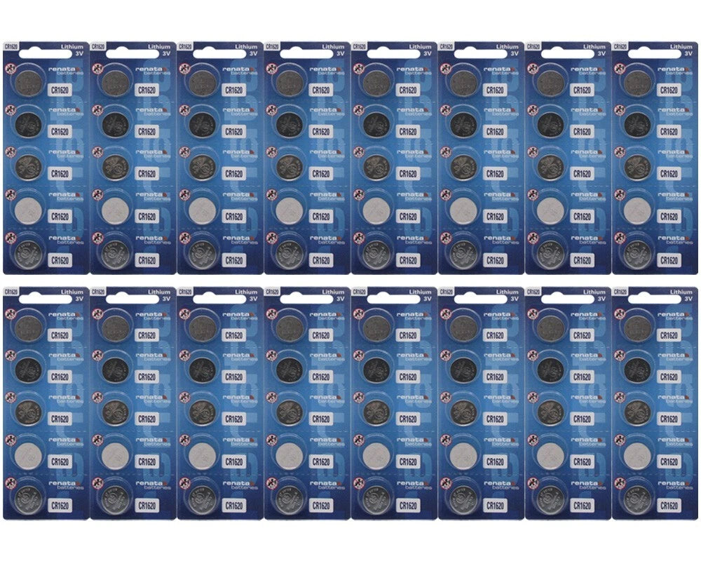 New Renata Lithium 3V Coin Cell CR1620 Battery - 80PCS Fresh