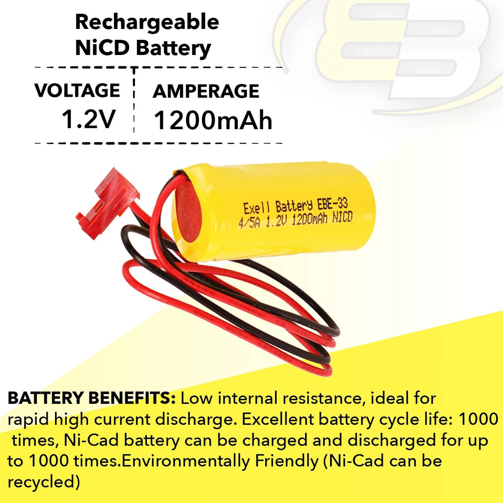 Emergency Lighting Battery for Saft 16440 Lithonia LQMSW3R12277ELW