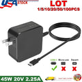 LOT OF USB C Type C 45W Adapter Charger For Laptop Lenovo Acer Dell HP ASUS