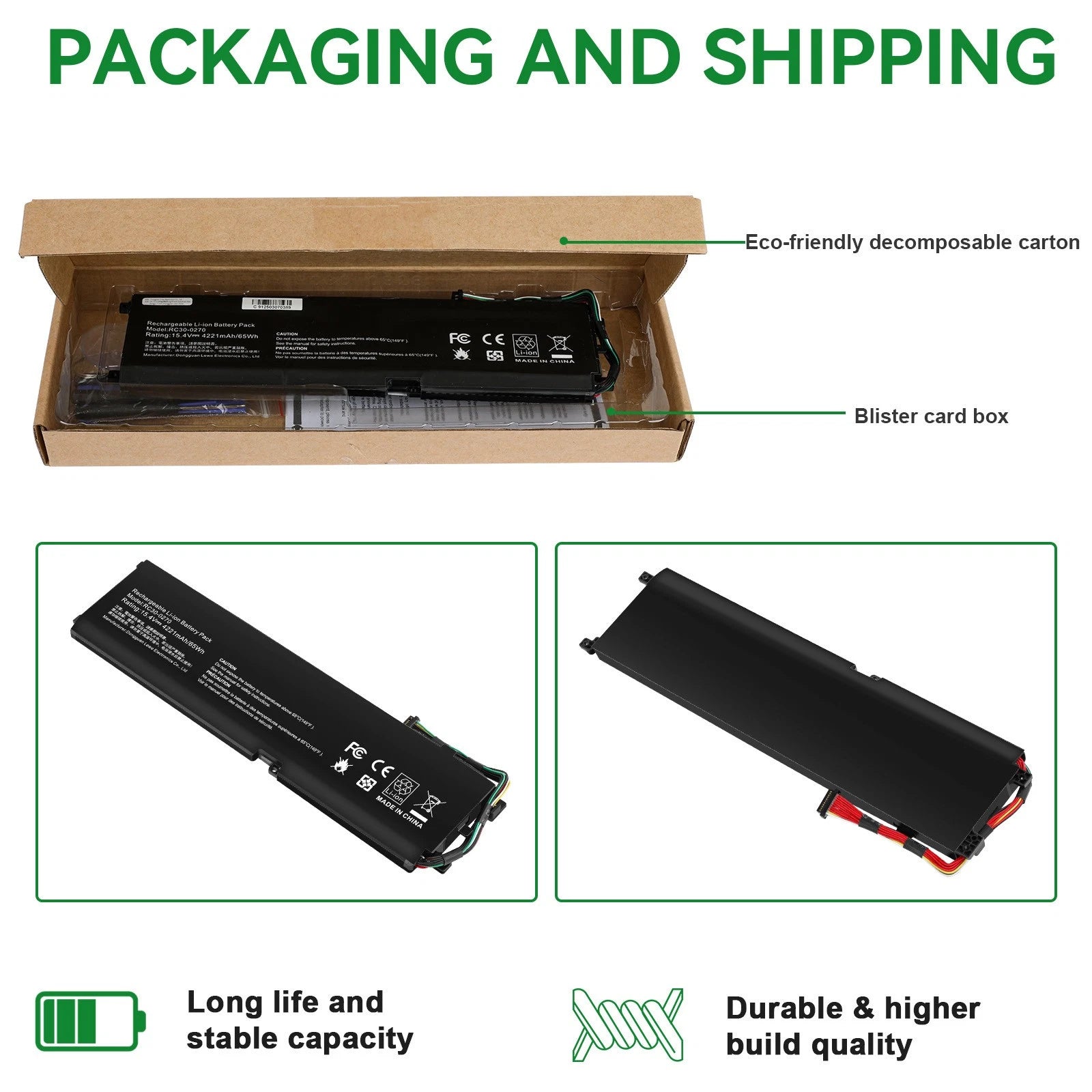 RC30-0270 Battery for Razer Blade 15 Base 2018 2019 GTX 1660 Ti Base RZ09-0270