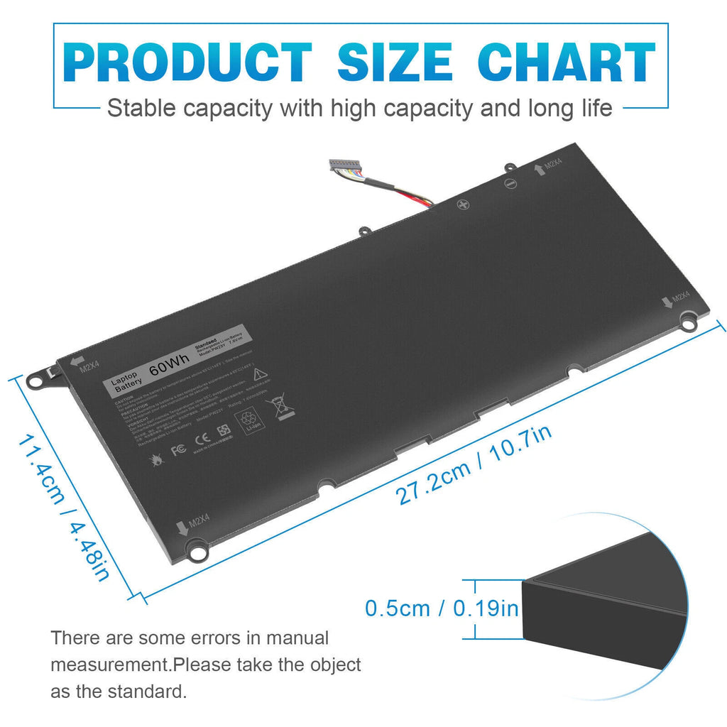 For Dell PW23Y Battery XPS 13 9343-9350 XPS 13 9360 Series RNP72 0TP1GT TP1GT