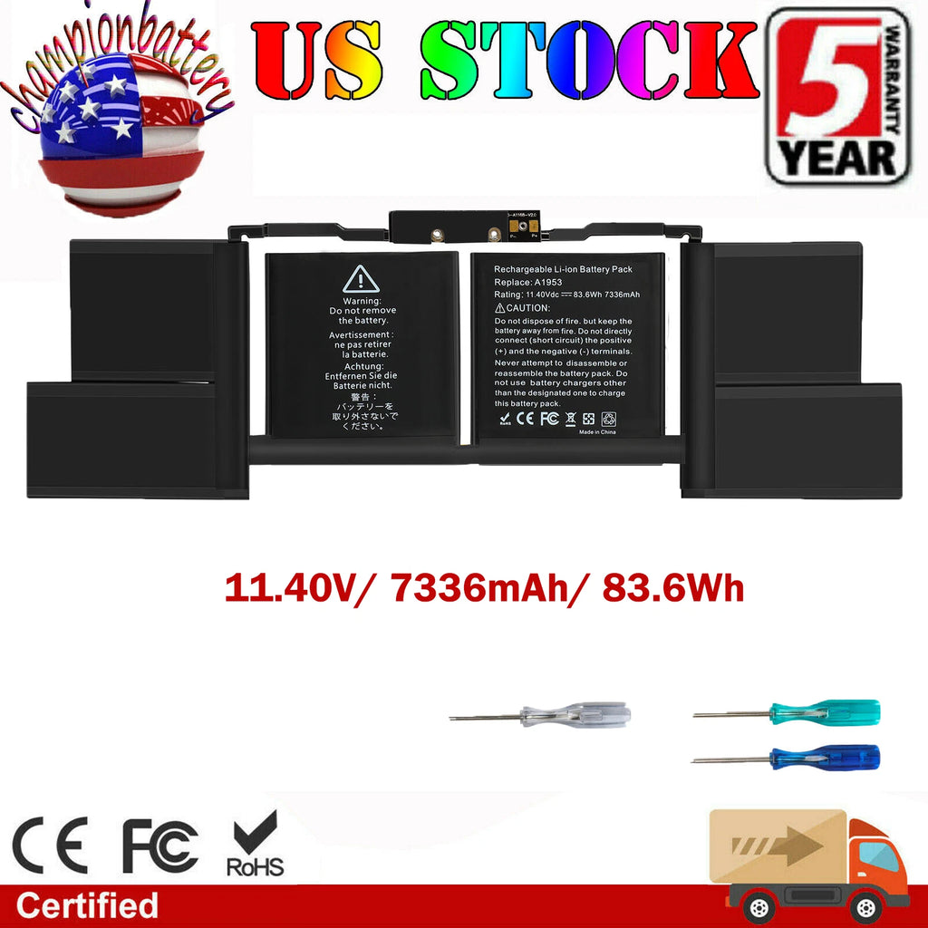 A1953 Battery for Apple MacBook Pro 15'' A1990 EMC 3215 3359 Mid 2018 2019 MR952