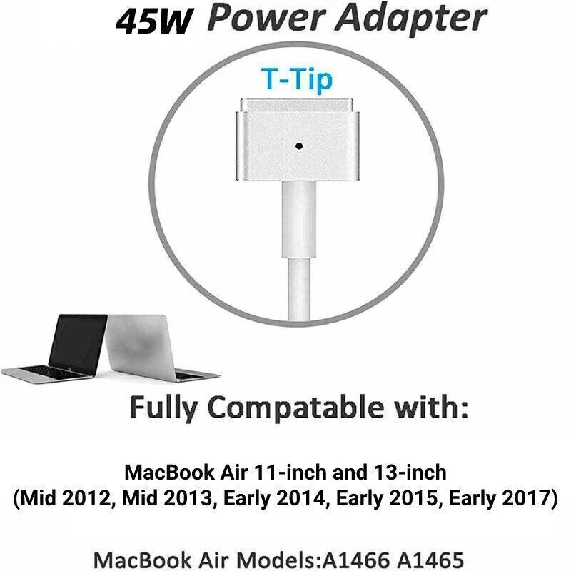 Mac Book Air Charger 45W AC T-Tip Power Adapter for Mac Book Air 11-inch 13-inch