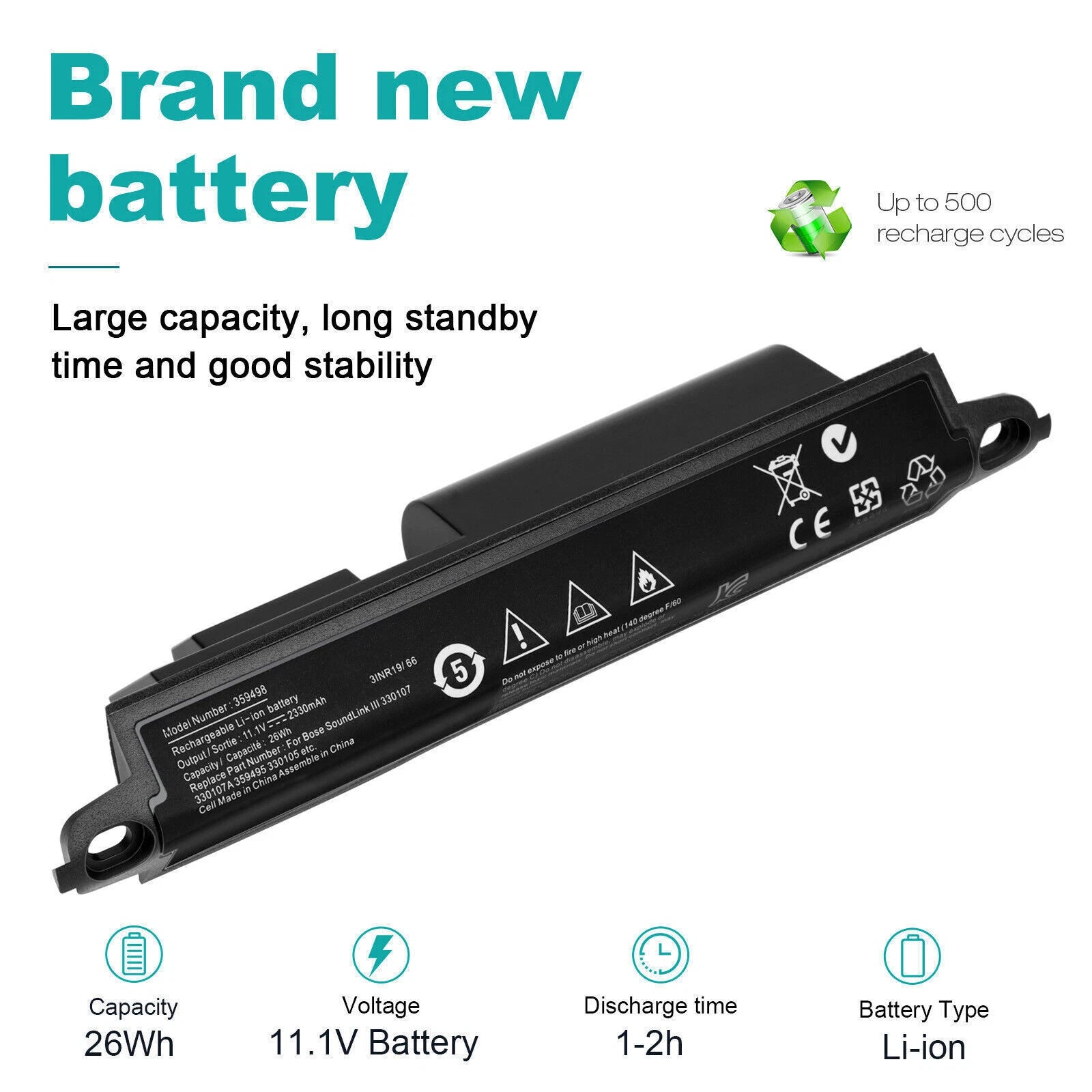 26Wh Laptop Battery for Bose SoundLink II III 359495 330107 414255 330105 35949