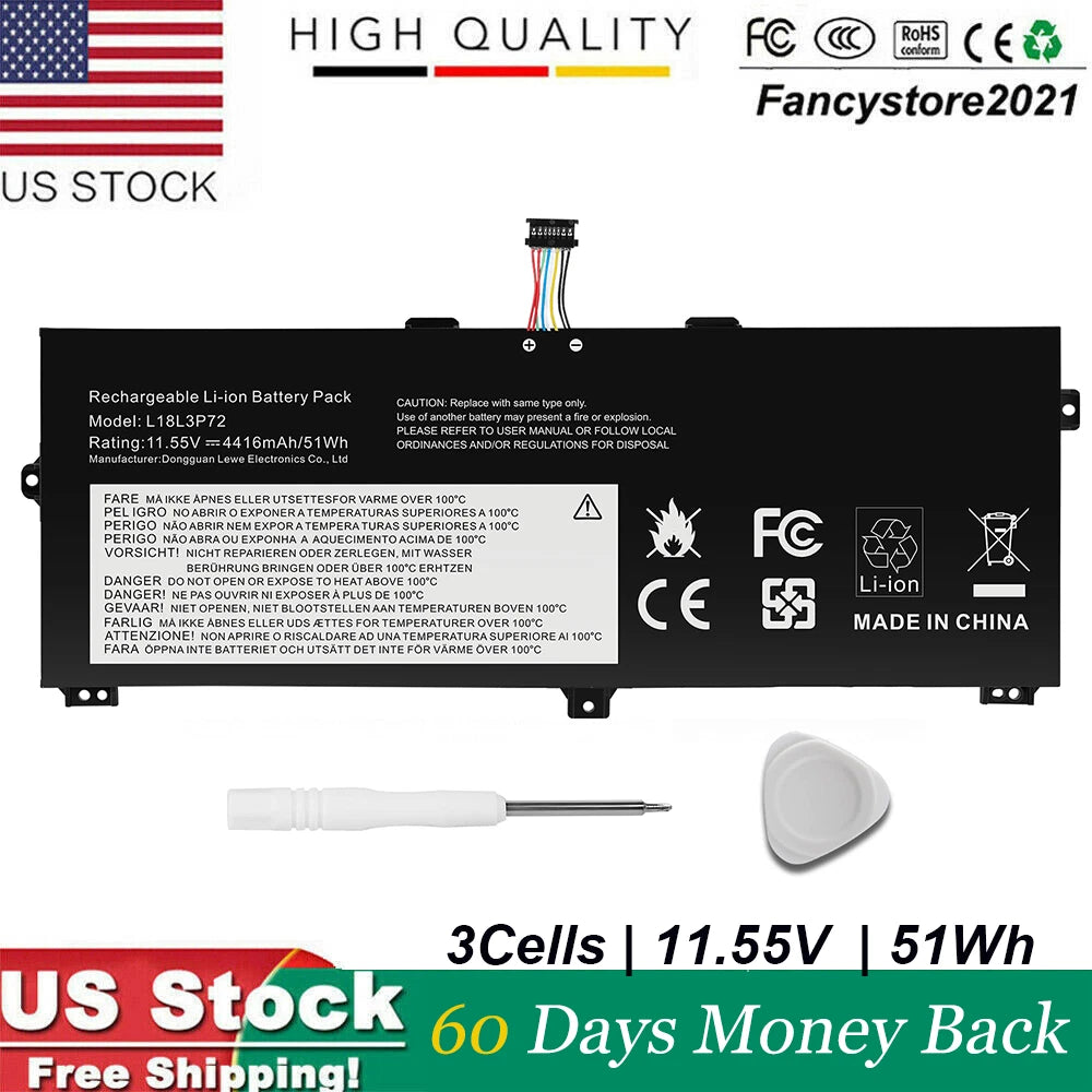 L18M3P72 L18L3P72 L18S3P72 02DL021 Battery for Lenovo ThinkPad X390 Yoga 11.55V