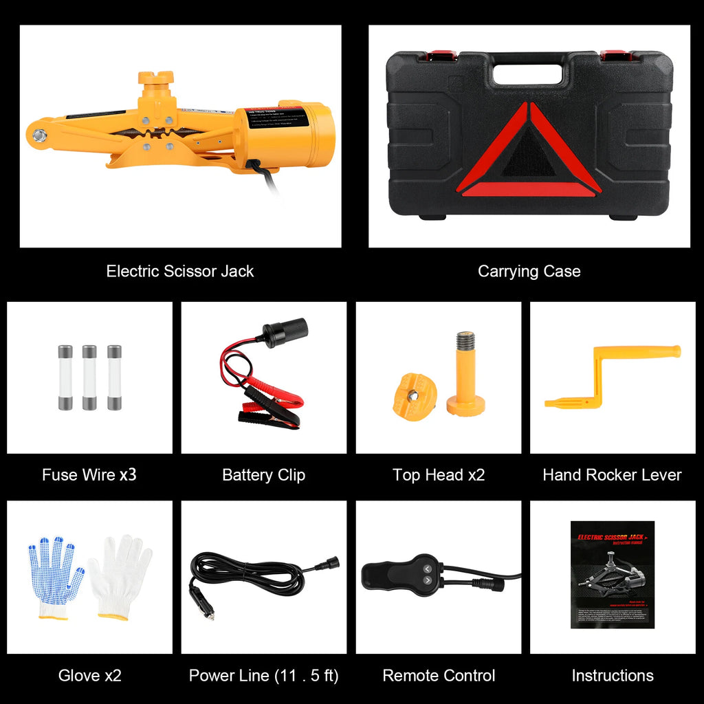 Electric Car Jack Floor Jack 3 Ton Electric Scissor Jack Car Repair Tool Kit