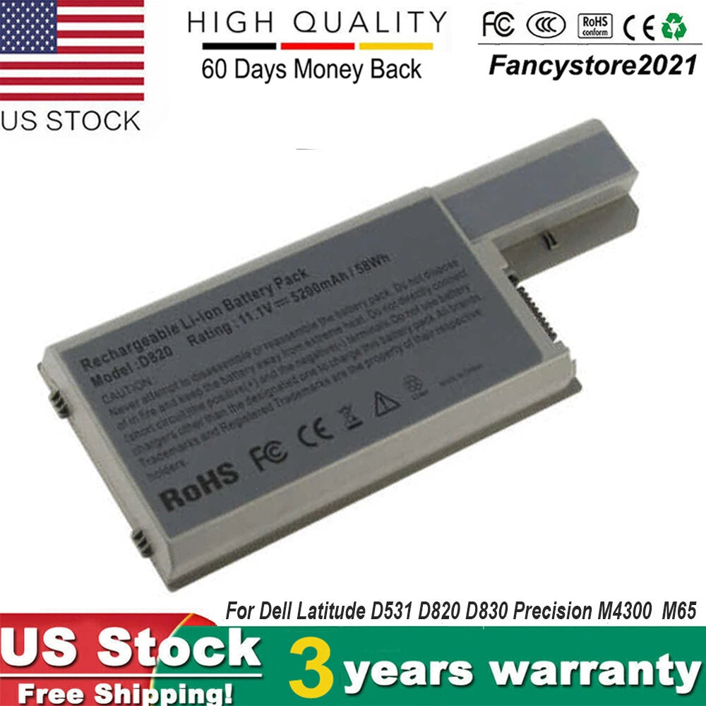 Battery For Dell Latitude D531 D531N D820 D830 Precision M65 M4300 CF623 DF192