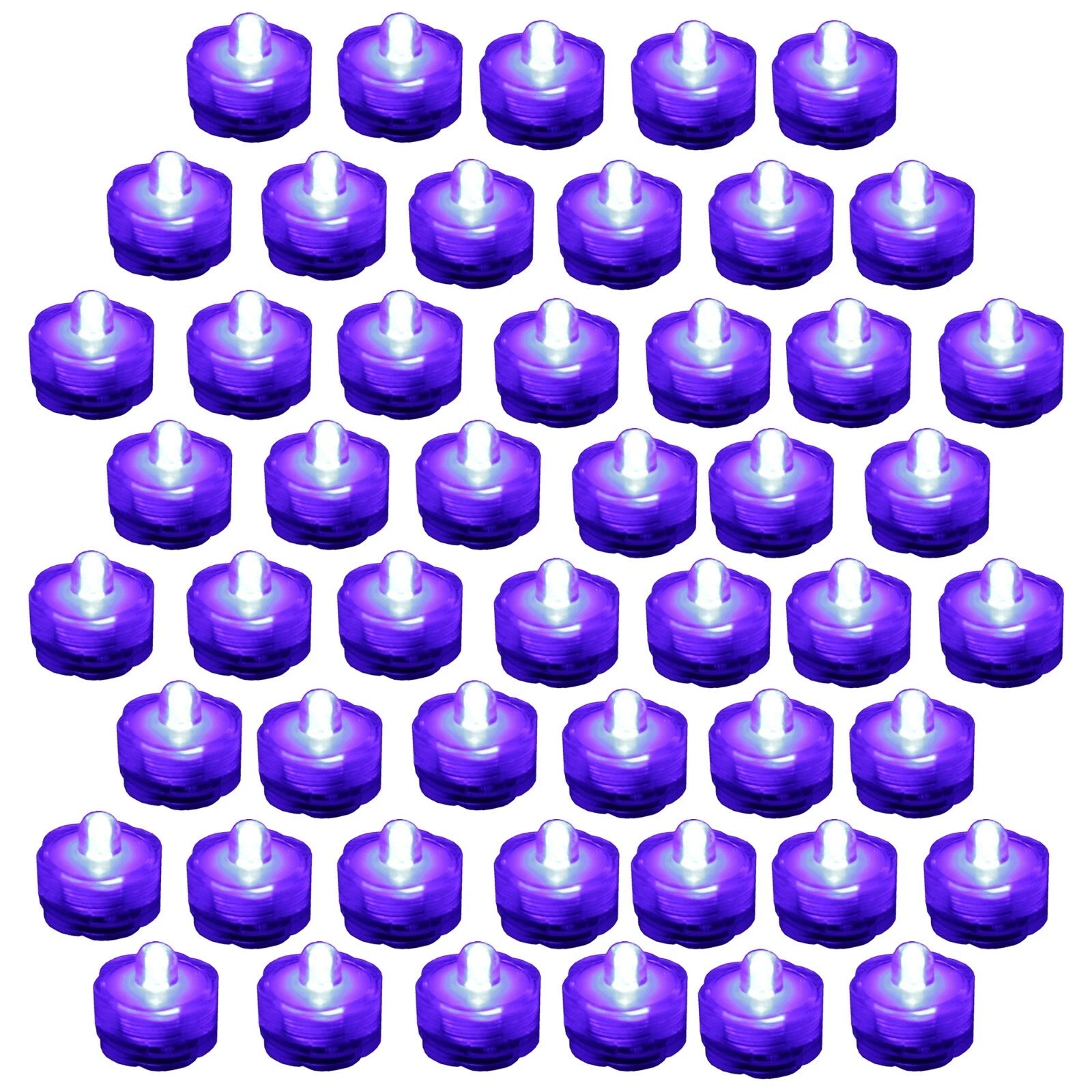 50 pack Purple Submersible Waterproof Battery LED Tea Light ~ Wedding Decoration
