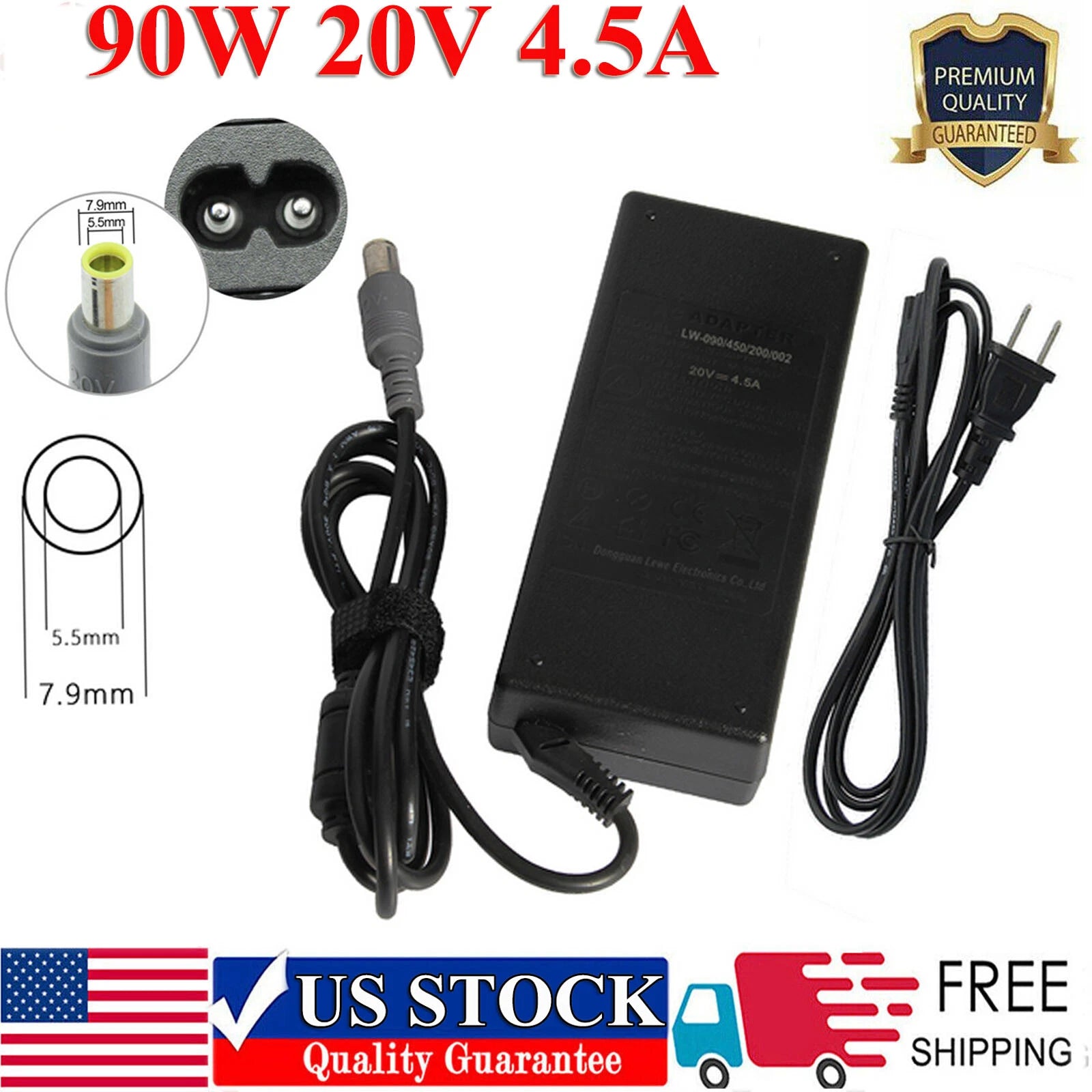 90W Adapter Charger Power Supply for Lenovo Thinkpad T410 T420 T510 T520 T60 FS
