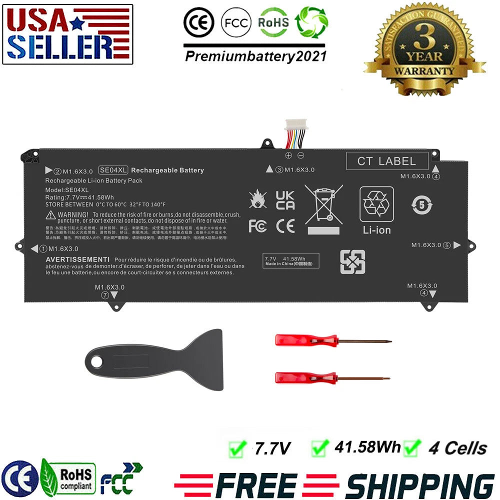 Battery SE04XL 41.58Wh For HP Pro X2 612 G2 860724-2B1 HSTNN-DB7Q 860724-281