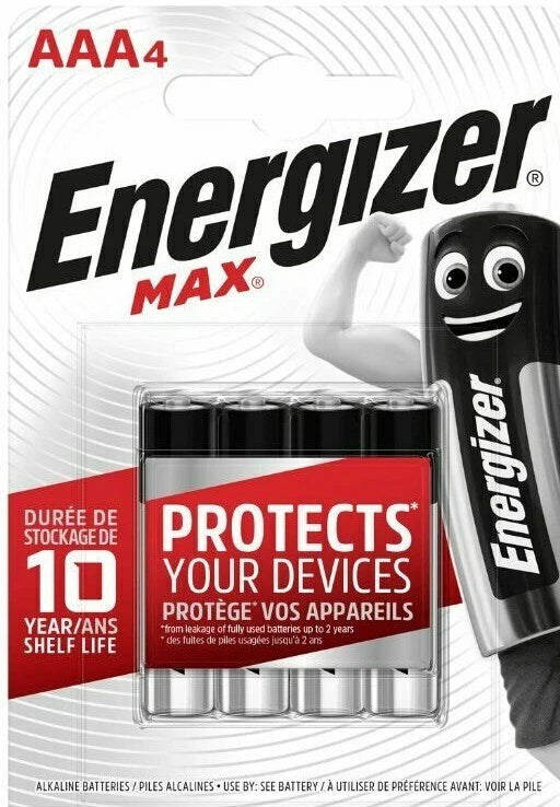 4 x Energizer MAX AAA Alkaline Batteries