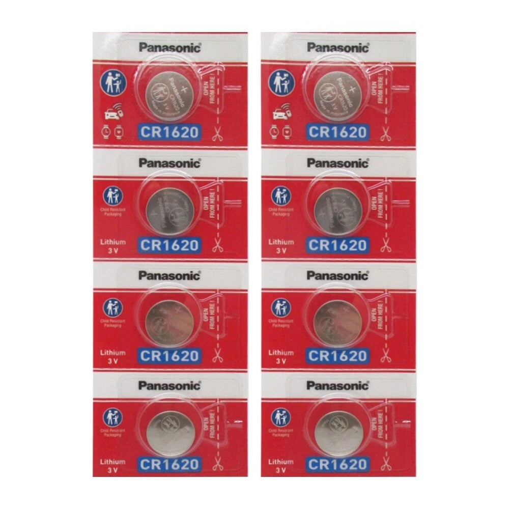 8 FRESH NEW CR1620 Panasonic Lithium Button Cell Watch Battery ECR1620