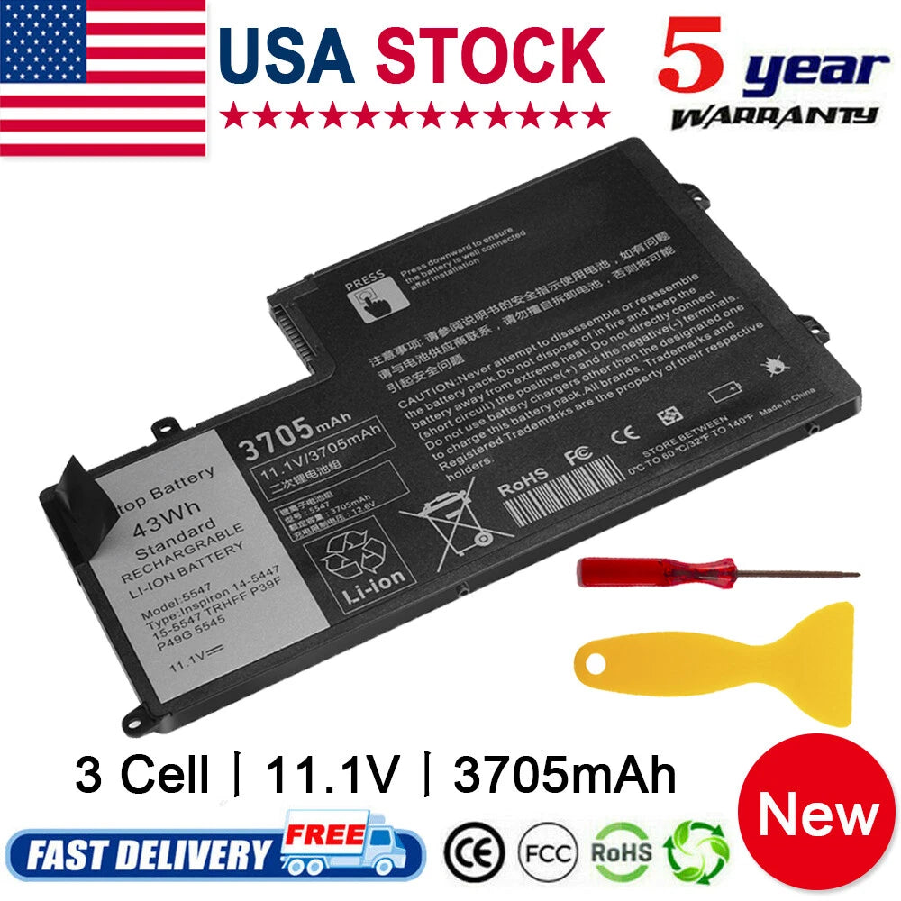 TRHFF Battery for Inspiron 15-5547 14-5447 1V2F6 01V2F 1WWHW 0PD19 43WH