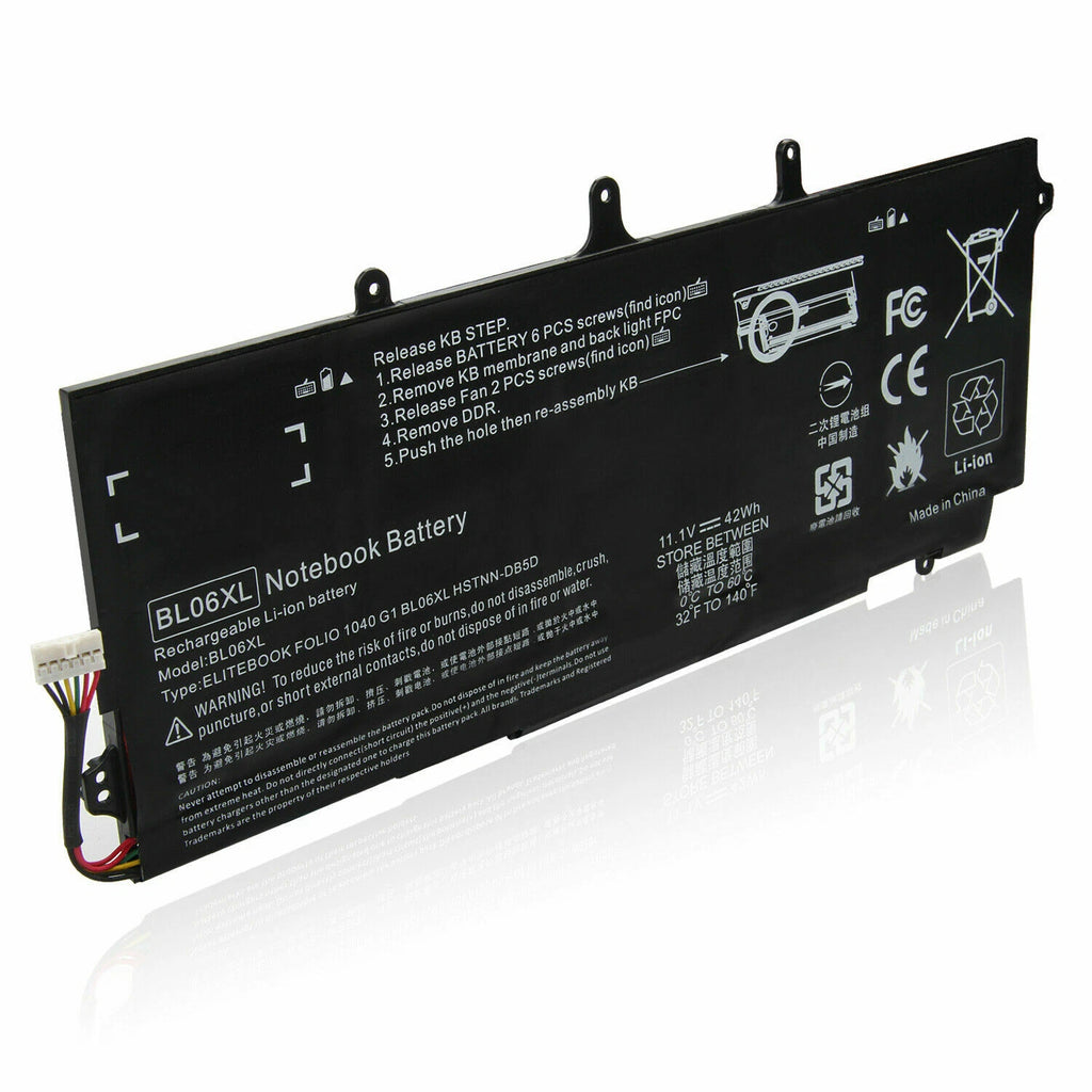 BL06XL Battery for HP EliteBook Folio 1040 G0 G1 G2 HSTNN-DB5D HSTNN-W02C 42Wh