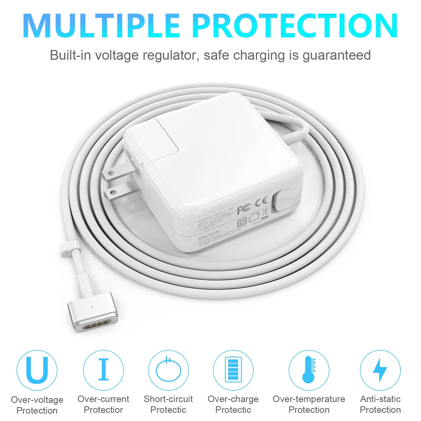 45W Charger Adapter for Macbook Air 11" 13" A1466 A1436 MD223 MD232 MD592 Mags2
