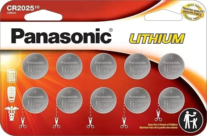 LOT 10-100 Panasonic LITHIUM BATTERY 3V CR2025 2025 BR2025 DL2025 Button Cell
