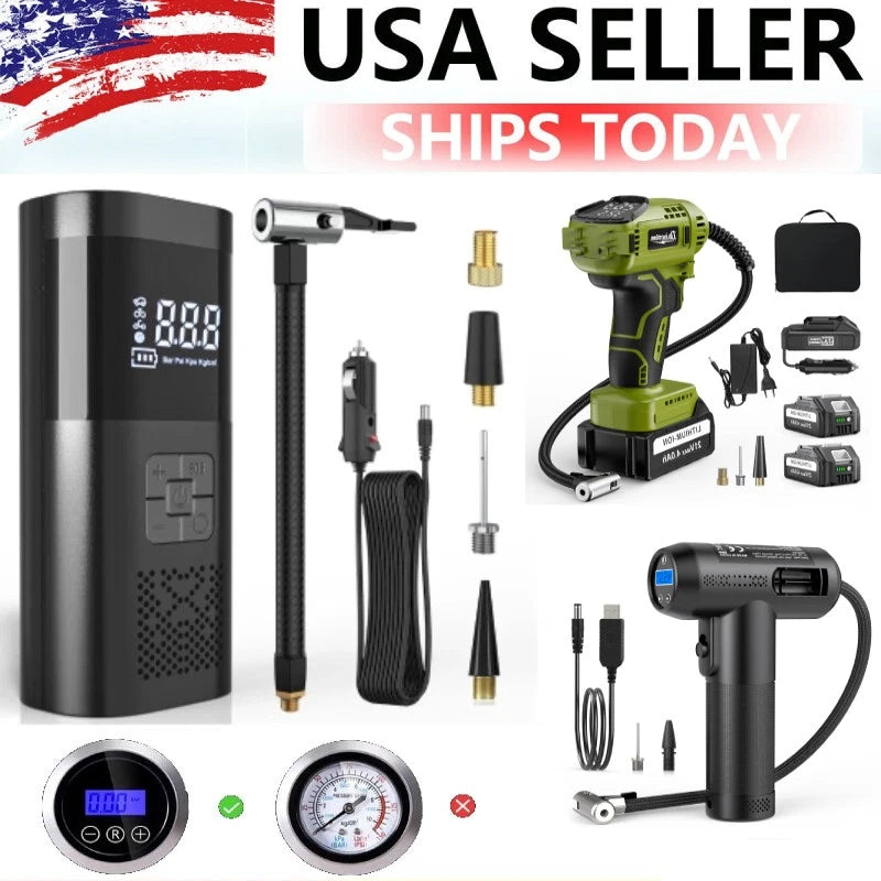 Car Tire Inflator Pump Portable Air Compressor, 150PSI Auto Shut Air Pump DC12V
