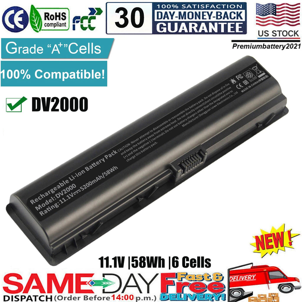 Battery For HP G6000 DV2000 DV6000 COMPAQ Presario A900 C700 F500 F700 6 Cell