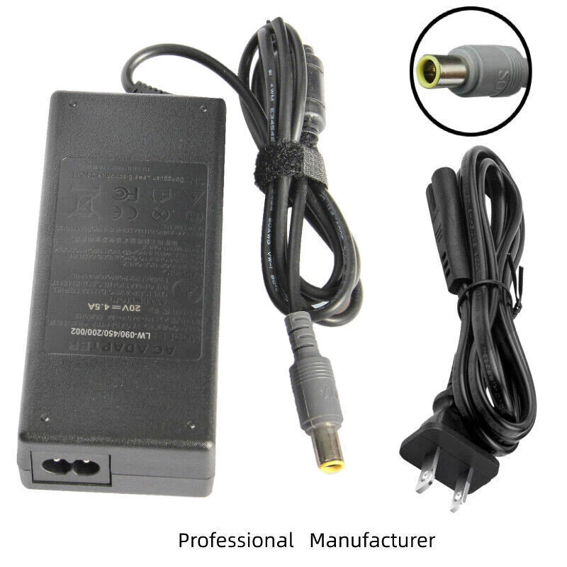 20V 4.5A 90W AC Adapter For IBM Lenovo ThinkPad Laptop Charger +Power Cord USA
