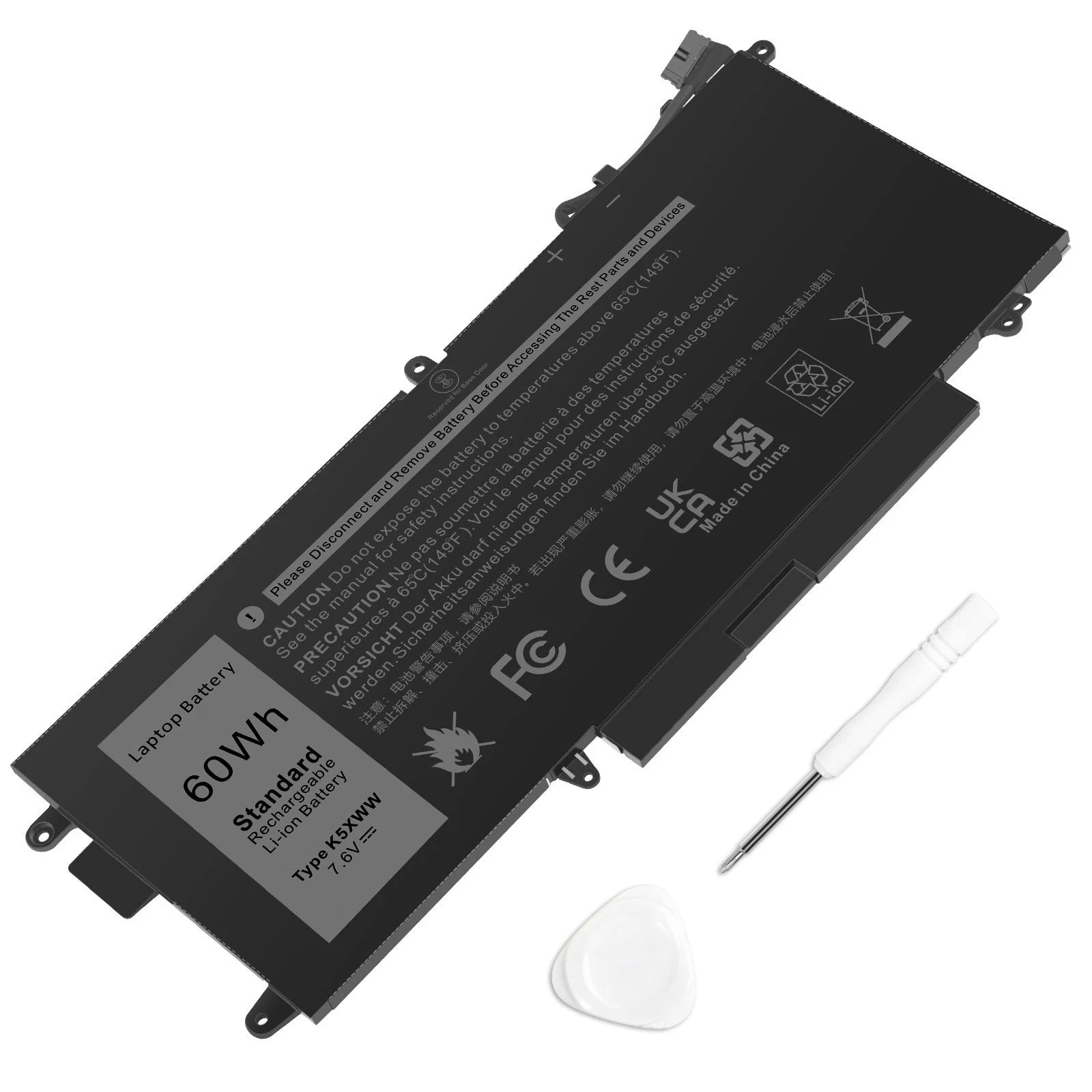 LOT K5XWW 71TG4 Battery For Dell Latitude 5289 7389 7390 2-in-1 Serie 7.6V 60Wh